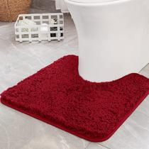 Tapete de banho em forma de U de microfibra vermelha de Natal MIULEE 51x61 cm Tapete de banho em forma de U de microfibra vermelha de Natal MIULEE 51x61 cm