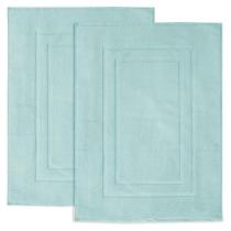 Tapete de banho Feather & Stitch 100% algodão Terry Mat Sea Foam