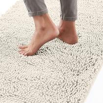 Tapete de banho Gorilla Grip Thick Soft Absorbent Chenille Ivory