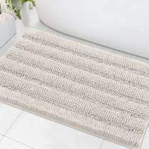 Tapete de banho H.VERSAILTEX Extra Thick Chenille listrado 60x90cm Ivory Tapete de banho H.VERSAILTEX Extra Thick Chenille listrado 60x90cm Ivory
