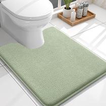 Tapete de banho higiênico Memory Foam OLANLY em forma de U Sage Green