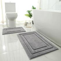 Tapete de banho HOMEIDEAS, 2 peças, supermacio, absorvente, antiderrapante, cinza