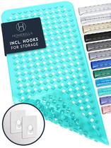 Tapete de banho homerella antiderrapante resistente a mofo 90x40cm com ganchos Tapete de banho homerella antiderrapante resistente a mofo 90x40cm com ganchos