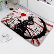 Tapete de banho Itapnoom Japanese Samurai Anime Vermelho/Preto 43x74cm