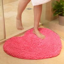 Tapete de Banho JAIJY Rosa em Formato de Coração - Absorvente de Chenille 40x50cm