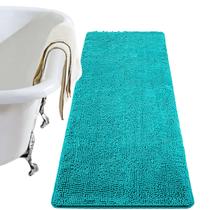 Tapete de banho LOCHAS Luxury Shaggy 60x150cm de microfibra azul azul-petróleo Tapete de banho LOCHAS Luxury Shaggy 60x150cm de microfibra azul azul-petróleo
