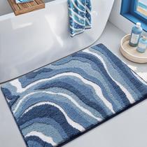 Tapete de banho LUMI Absorbent Wave Non-Slip Rubber 50x80cm Laranja