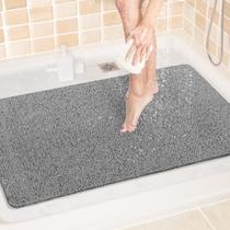 Tapete de banho LuxStep Tapete de banheira antiderrapante 60x90cm PVC cinza