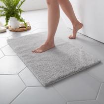 Tapete de banho Martha Stewart Drylon Microfibra 21x34cm Cinza claro