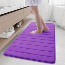 Tapete de banho Memory Foam Buganda roxo 150x60cm antiderrapante