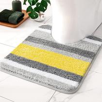 Tapete de banho MIULEE Amarelo Cinza em Forma de U Tapete de contorno 50x50cm