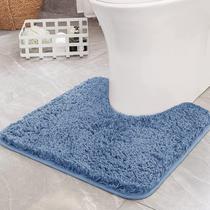 Tapete de banho MIULEE Microfiber em forma de U Contour Shaggy Rug Blue Tapete de banho MIULEE Microfiber em forma de U Contour Shaggy Rug Blue