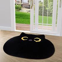 Tapete de banho NIGOWAYS Soft Cat Rug Black Cat Antiderrapante 80x70cm
