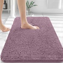 Tapete de banho OLANLY Chenille Deep Plum 90x60cm Absorvente