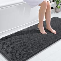 Tapete de banho OLANLY Chenille Extra Macio Absorvente 150x60cm Cinza Escuro Tapete de banho OLANLY Chenille Extra Macio Absorvente 150x60cm Cinza Escuro