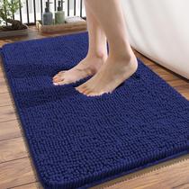 Tapete de banho OLANLY Chenille Extra Macio Absorvente 34x21cm Navy