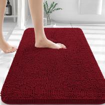 Tapete de banho OLANLY Chenille Extra Macio Absorvente 50x75cm Vermelho Tapete de banho OLANLY Chenille Extra Macio Absorvente 50x75cm Vermelho