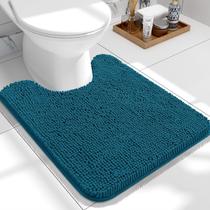 Tapete de banho OLANLY Chenille Peacock Blue 60x50cm em forma de U