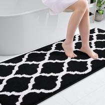 Tapete de banho OLANLY Tapetes de banheiro de microfibra macia 150x60cm preto Tapete de banho OLANLY Tapetes de banheiro de microfibra macia 150x60cm preto