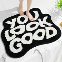 Tapete de banho Oturgor Large You Look Good 36x27 cm preto curto de pelúcia Tapete de banho Oturgor Large You Look Good 36x27 cm preto curto de pelúcia