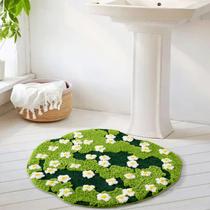 Tapete de banho Outattle Cute Green Floral Moss Spring Daisy Tapete de banho Outattle Cute Green Floral Moss Spring Daisy