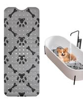 Tapete de banho para cães LynxLink antiderrapante para banheira impermeável PVC cinza