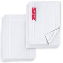 Tapete de banho Pearl Linens 100% algodão 45x65cm, pacote com 12 brancos Tapete de banho Pearl Linens 100% algodão 45x65cm, pacote com 12 brancos