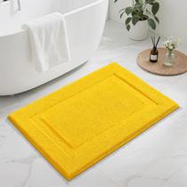 Tapete de banho SHACOS Super Soft Fluffy 60x90cm, antiderrapante, amarelo