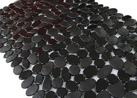 Tapete de banho SONGZIMING Antiderrapante Pebble Black PVC 40x90cm