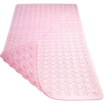 Tapete de banho TEESHLY para banheira e chuveiro antiderrapante 90x40cm rosa transparente