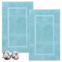 Tapete de banho TEXTILOM Luxury Banded Cotton, pacote com 2 unidades Aqua 50x85cm