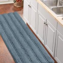 Tapete de banho turquesa de tamanho grande luxuoso Shaggy Chenille Blue