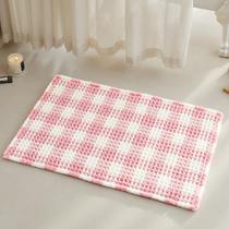 Tapete de banho TYUU Waffle antiderrapante lavável absorvente 30x50cm rosa Tapete de banho TYUU Waffle antiderrapante lavável absorvente 30x50cm rosa