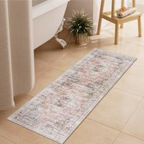 Tapete de banho Uhome Distressed Farmhouse Boho Blush Pink 45x120cm Tapete de banho Uhome Distressed Farmhouse Boho Blush Pink 45x120cm