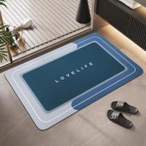 Tapete de banho YCTMALL Rubber Quick Dry Absorvente Antiderrapante Azul 43x68cm