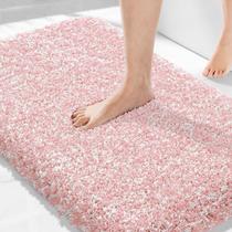 Tapete de banho Yimobra antiderrapante lavável 90x60cm, microfibra, rosa Tapete de banho Yimobra antiderrapante lavável 90x60cm, microfibra, rosa