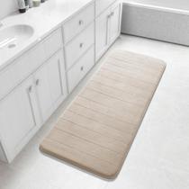 Tapete de banho Yimobra Bathroom Runner Memory Foam 140x60cm Bege