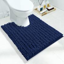 Tapete de banho Yimobra em forma de U lavável 61x51cm azul marinho Tapete de banho Yimobra em forma de U lavável 61x51cm azul marinho