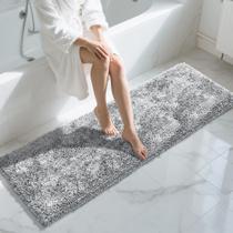 Tapete de banho Yimobra Long Bathroom Rugs Runner 178x61cm cinza claro