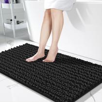 Tapete de banho Yimobra Long Black Soft Absorbent 110x60cm Tapete de banho Yimobra Long Black Soft Absorbent 110x60cm