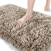 Tapete de Banho Yimobra Soft Shaggy - Absorvente de Água (90x60cm) - Cor Camelo