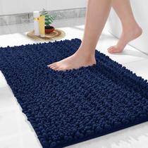 Tapete de banho Yimobra Soft Shaggy Chenille 80x50cm azul marinho