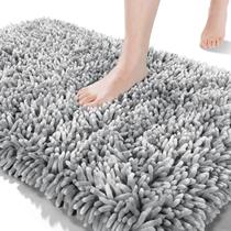 Tapete de banho Yimobra Soft Shaggy Water Absorbent 90x60cm cinza claro Tapete de banho Yimobra Soft Shaggy Water Absorbent 90x60cm cinza claro