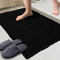 Tapete de banho ZALL Waffle Black Super Absorvente Antiderrapante 60x90cm Tapete de banho ZALL Waffle Black Super Absorvente Antiderrapante 60x90cm
