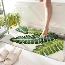 Tapete de banho ZGXL Leaves Green, antiderrapante, macio e absorvente, lavável Tapete de banho ZGXL Leaves Green, antiderrapante, macio e absorvente, lavável