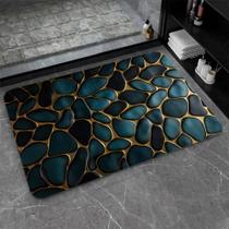 Tapete de banho ZHUZHISHAN Diatomaceous Earth Blue/Gold 40x60cm