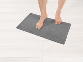Tapete de Baño Americano Suave de Lino 43x61 cm Algodón Antideslizante Gris Claro