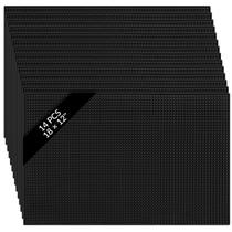 Tapete de bar Tioncy, 14 peças de borracha antiderrapante, 45 x 30 cm, preto