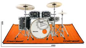 Tapete de Bateria Liverpool Drum Rug Laranja Grande medidas 2m X 1,80m bateria acústica ou eletrônic