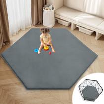 Tapete de Bebê HOMBYS Hexagonal - Espuma de Memória Cinza Escuro (115x130cm) Tapete de Bebê HOMBYS Hexagonal - Espuma de Memória Cinza Escuro (115x130cm)